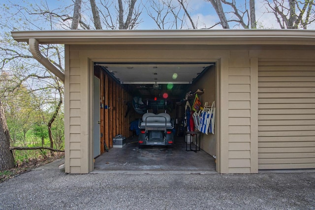 view of garage