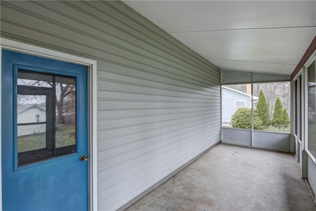 view of unfurnished sunroom