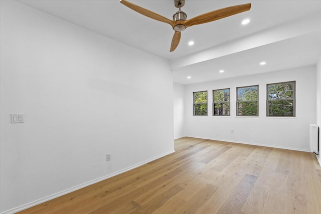 2627 N Farwell Ave, Milwaukee, WI 53211 - unfurnished room featuring light wood finished floors, recessed lighting, baseboards, and a ceiling fan