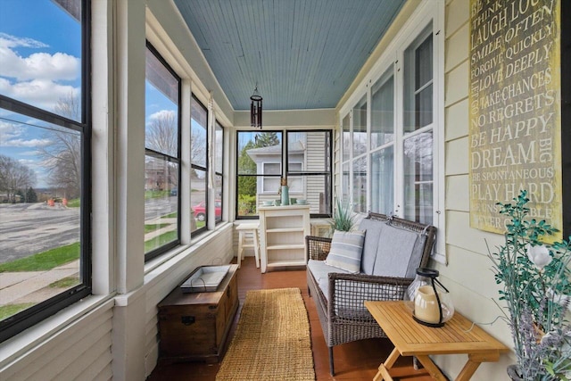 sunroom / solarium with an outdoor living space