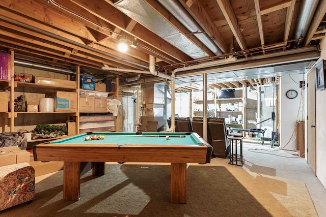game room featuring pool table