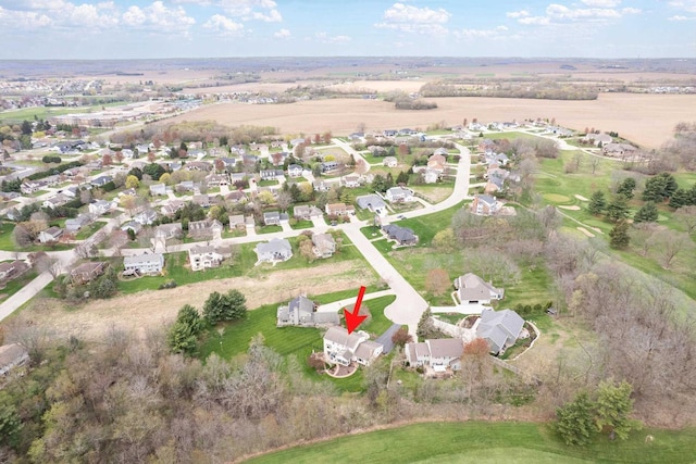 drone / aerial view with a residential view