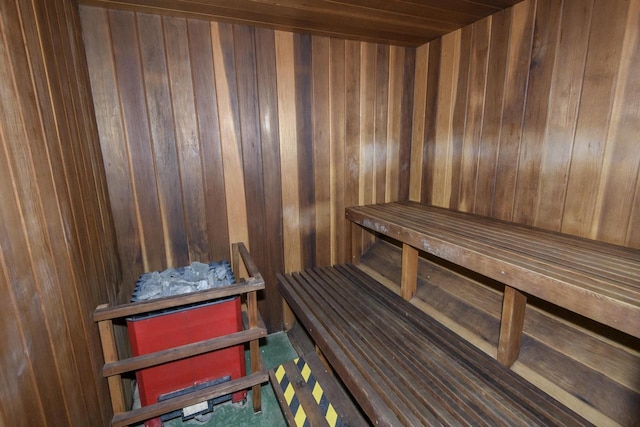 view of sauna