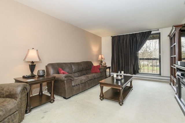 living room with carpet