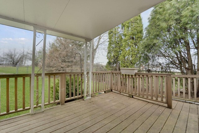 8022 W Glenbrook Rd, Milwaukee, WI 53223 - wooden terrace featuring a yard