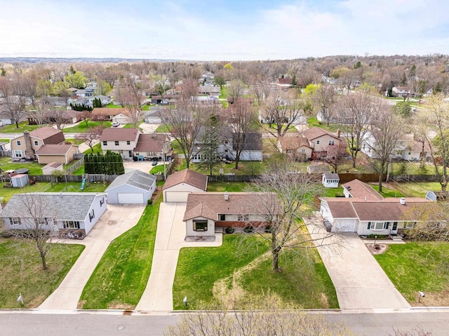 aerial view featuring a residential view