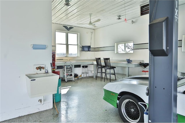 203 Walnut Hill Way, River Falls, WI 54022 - garage featuring ceiling fan