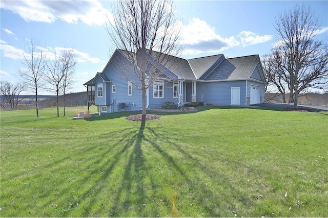 203 Walnut Hill Way, River Falls, WI 54022 - ranch-style home with an attached garage, a front lawn, central air condition unit, and driveway