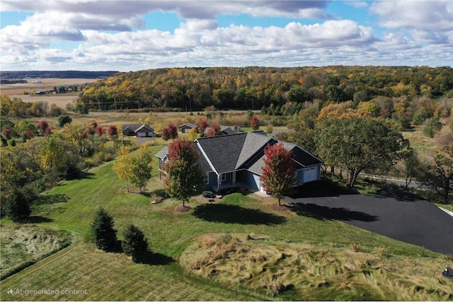 203 Walnut Hill Way, River Falls, WI 54022 - view from above of property with a heavily wooded area