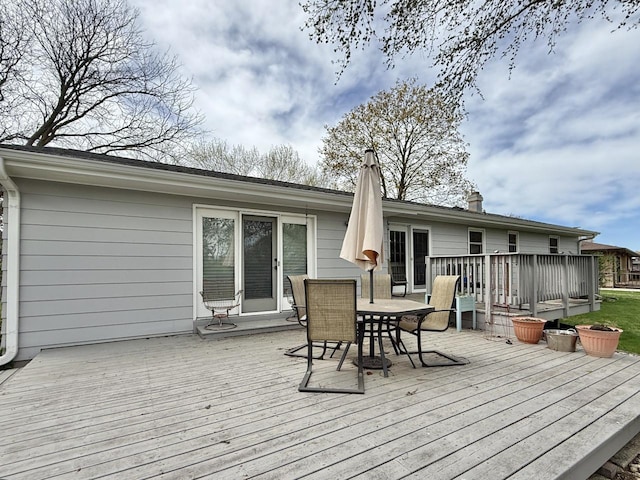 226 Westridge Rd, Janesville, WI 53548 - wooden deck with outdoor dining space