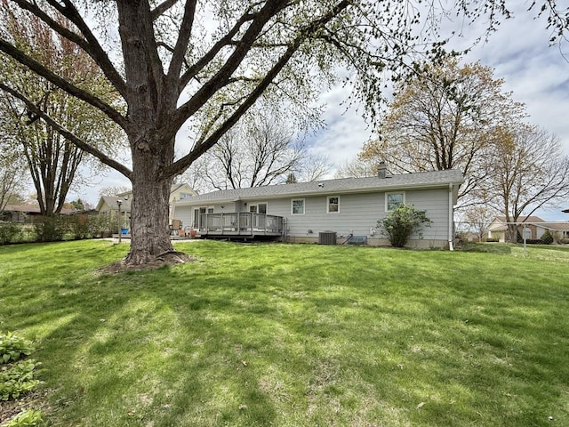 226 Westridge Rd, Janesville, WI 53548 - view of yard with a wooden deck and central AC
