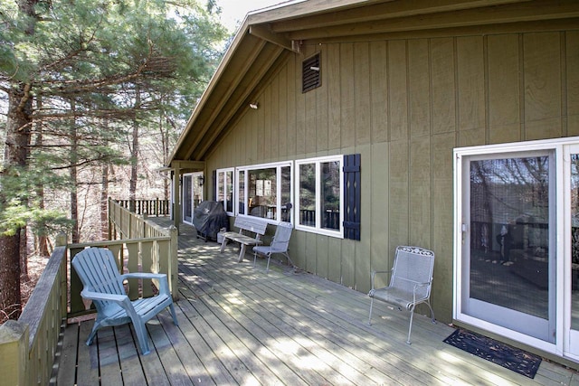 deck featuring area for grilling