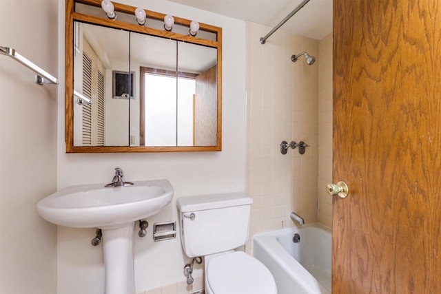 full bath with bathing tub / shower combination and toilet