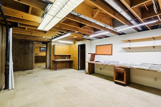 S9073 Timbercrest Trl, Prairie Du Sac, WI 53578 - unfinished basement featuring a workshop area and light colored carpet