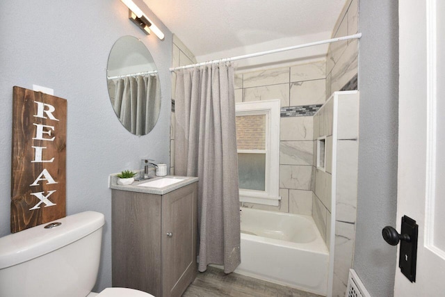 3613 N 19th St, Milwaukee, WI 53206 - bathroom featuring vanity, a textured wall, wood finished floors, and toilet