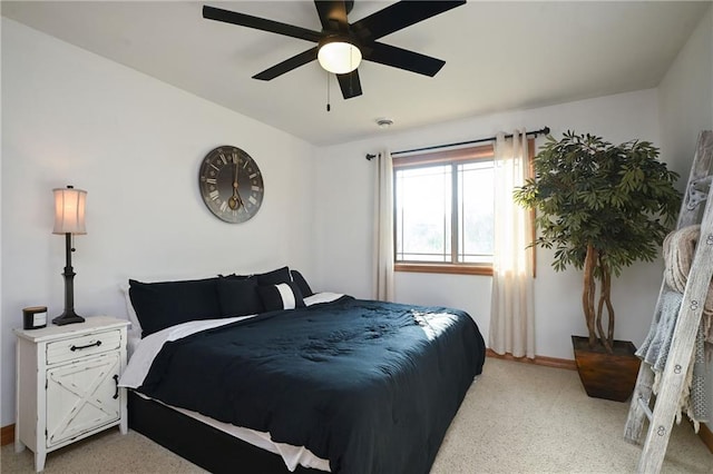 4410 Echo Valley Dr, Eau Claire, WI 54701 - bedroom featuring baseboards, light carpet, and ceiling fan