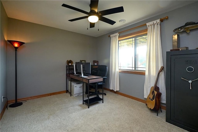 4410 Echo Valley Dr, Eau Claire, WI 54701 - carpeted office space with baseboards and a ceiling fan