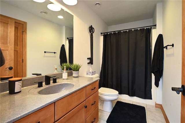 4410 Echo Valley Dr, Eau Claire, WI 54701 - bathroom featuring vanity, tile patterned flooring, toilet, and a shower with curtain