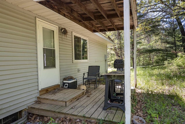 1680 Cree Dr, Arkdale, WI 54613 - view of wooden deck