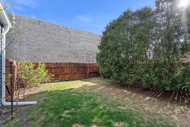 view of yard with fence