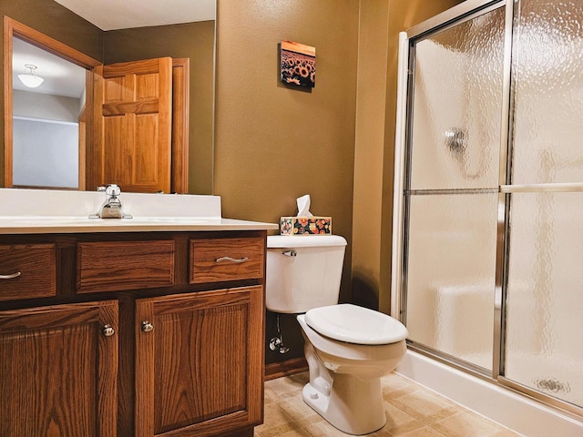 850 Evergreen Dr Unit 8, Hartford, WI 53027 - full bathroom featuring toilet, a shower stall, and vanity
