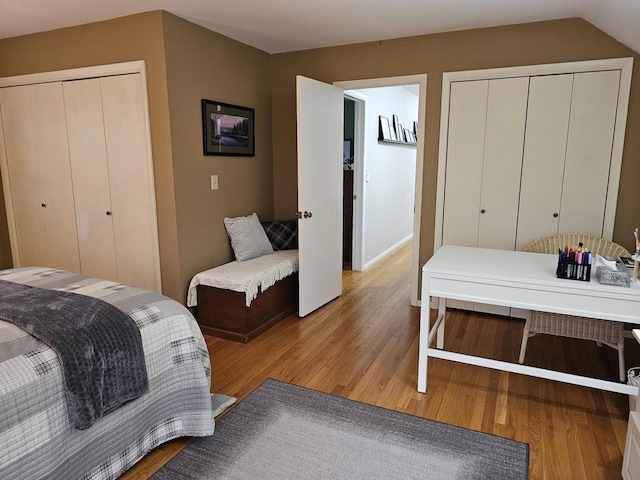 bedroom featuring light wood-style flooring