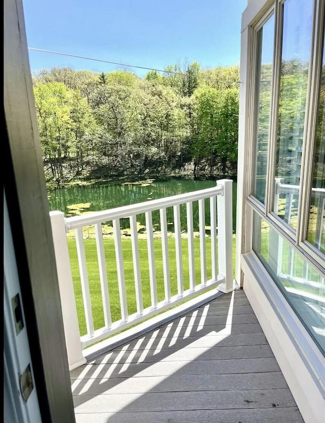 balcony with a water view