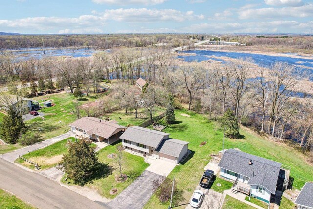 N6376 Hillcrest Rd, Pardeeville, WI 53954 - birds eye view of property featuring a water view