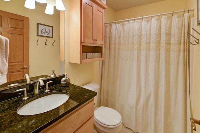 6610 Whittlesey Rd, Middleton, WI 53562 - bathroom featuring toilet, vanity, and a shower with curtain