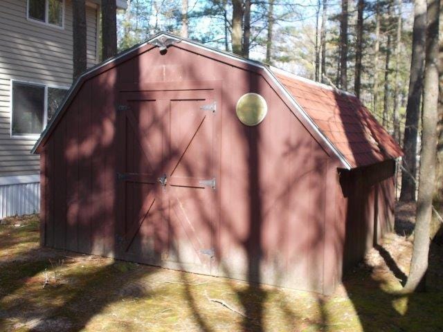 view of shed