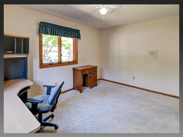5401 Comanche Way, Madison, WI 53704 - office featuring carpet flooring, a ceiling fan, and baseboards