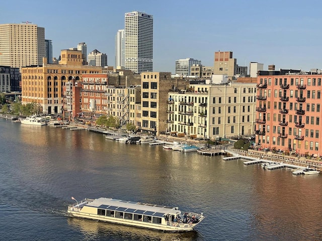 city view featuring a water view