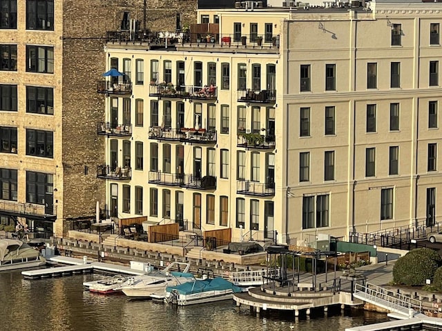 view of property with a water view