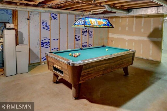890 Lincoln Ave, Amery, WI 54001 - recreation room featuring concrete floors and billiards
