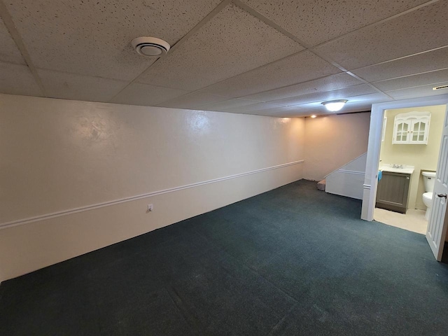 1992 London Rd, Green Bay, WI 54311 - finished basement featuring a paneled ceiling and carpet