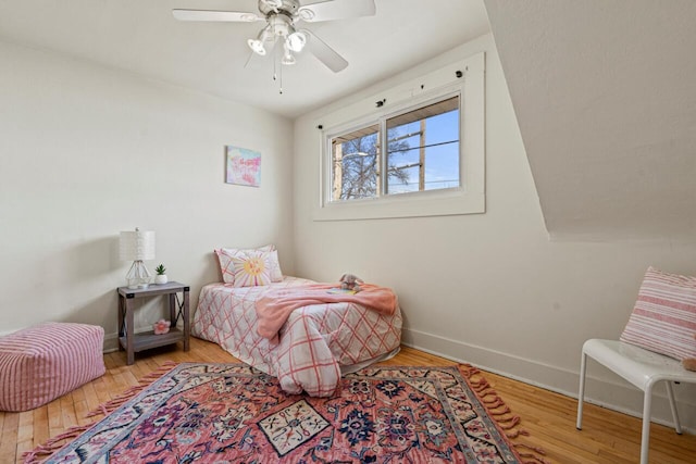 817 E Otjen St, Milwaukee, WI 53207 - bedroom featuring baseboards, a ceiling fan, and wood finished floors