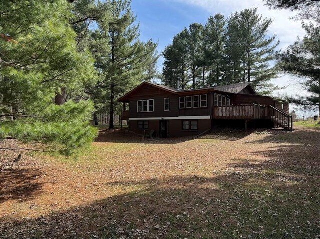 12014 102nd, Chippewa Falls, WI 54729 - back of property featuring a wooden deck