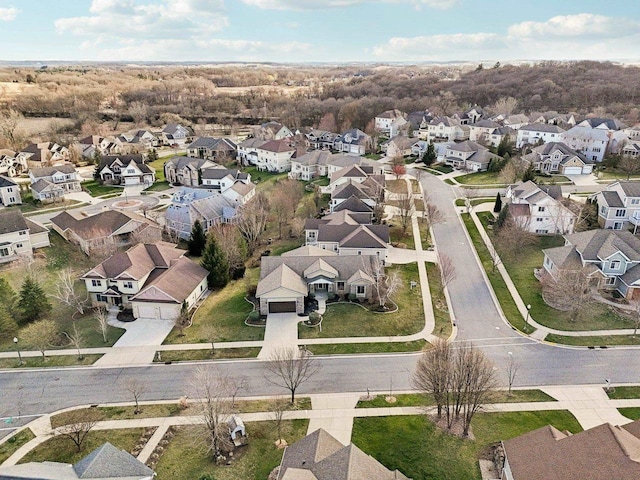 drone / aerial view with a residential view