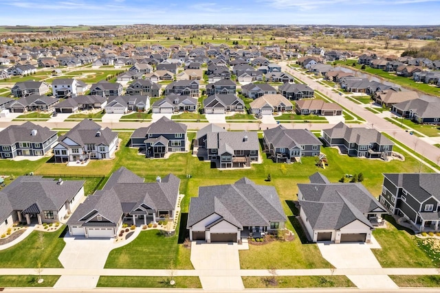 drone / aerial view with a residential view