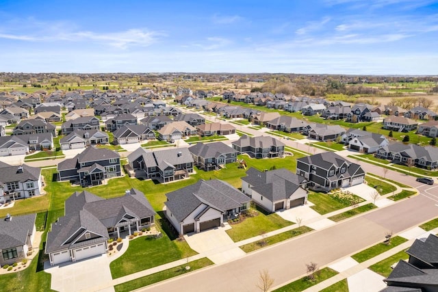 aerial view with a residential view