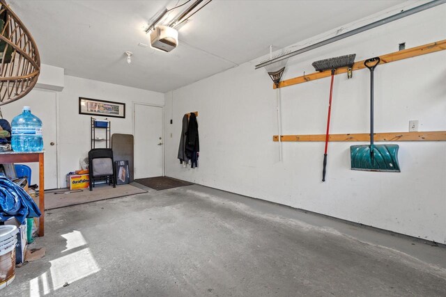 garage featuring a garage door opener