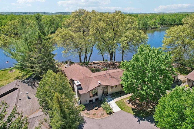 W11027B County Road O, Portage, WI 53901 - view from above of property featuring a large body of water and a heavily wooded area