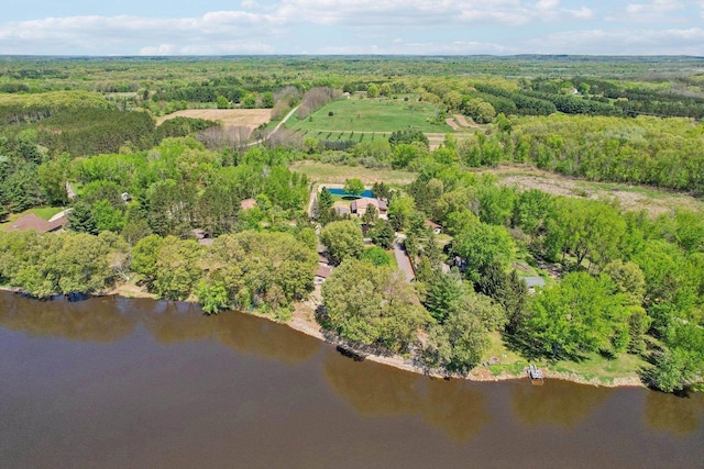 W11027B County Road O, Portage, WI 53901 - aerial view of property's location featuring a large body of water and a heavily wooded area