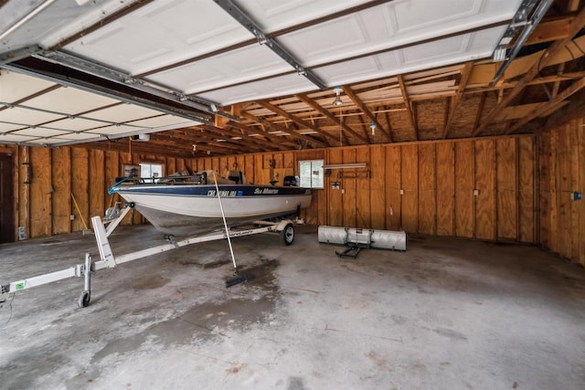 W7126 N Oakwood Cir, Neshkoro, WI 54960 - garage with wood walls
