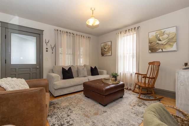 living room featuring wood finished floors