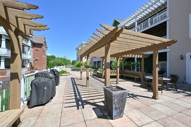 view of patio with a pergola