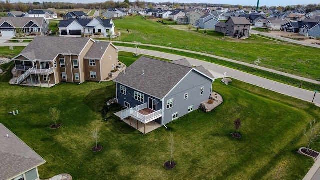 aerial view with a residential view