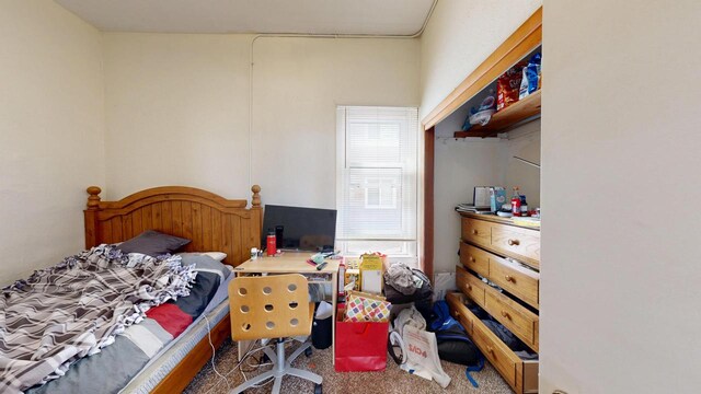bedroom featuring carpet