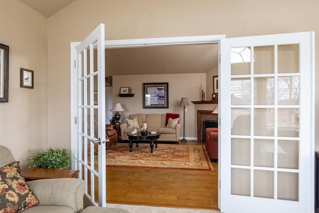 interior space with wood finished floors
