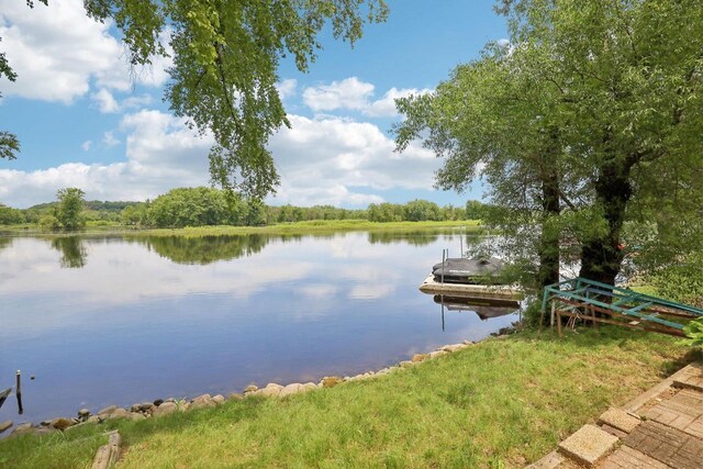 W10134 Schiefelbein Rd, Poynette, WI 53955 - view of dock featuring a water view